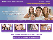 Tablet Screenshot of northandovercosmeticdentist.com